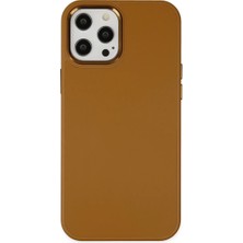 KSB Store Apple iPhone 12 Pro Max Kılıf Asya Deri Silikon - Kahverengi