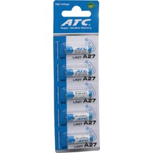 Ozkr Store Atc Super Alkaline Battery A27 - 27A LR27 Araç - Oto Kumanda Pili 12V 5li Kart