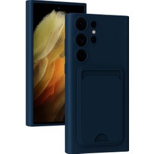 Ozkr Store Samsung Galaxy S24 Ultra Kılıf Kelvin Kartvizitli Silikon - Lacivert
