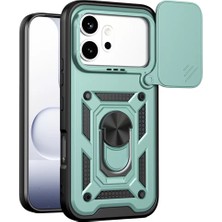 Ozkr Store Huawei Honor 600 Pars Lens Yüzüklü Silikon - Yeşil