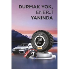 Ozkr Store Taşnabilir Araç Akü Takviyeli ,powerbank Destekli ,ışıklı Oto Hava Kompresörü