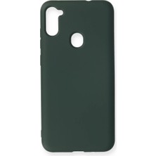 Ozkr Store Samsung Galaxy A11 Kılıf Nano Içi Kadife Silikon - Koyu Yeşil