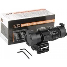 Ozkr Store Magnifier 3x Yakınlaştırmalı Dürbün 22MM Ray Uyumlu, Katlanır Yaylı Ayaklı