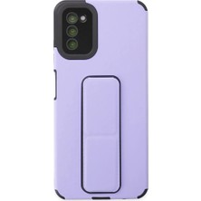 Ozkr Store Samsung Galaxy A03S Kılıf Mega Standlı Silikon - Lila