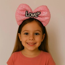 Ozkr Store LED Işıklı Love Yazılı Fuşya Fiyonk Taç – Kız Çocuk Parti Tacı