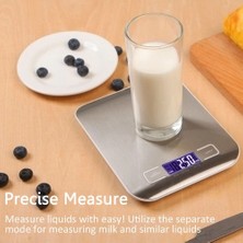 Ozkr Store Lüx Dijital Mutfak Terazisi 5 kg 1 gr Hassas Paslanmaz Çelik + Pil