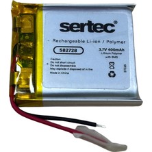Ozkr Store Sertec 582728 3.7V 400 Mah Li-Polymer Pil (DEVRELI/1.5A)