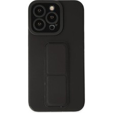 Ozkr Store Apple iPhone 13 Pro Max Kılıf Mega Standlı Silikon - Siyah