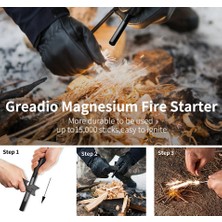 Ozkr Store Survive Magnezyum Çubuğu Ateş Başlatıcı Çakmak Taşı