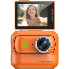 Ozkr Store 1080P Dijital Video Kamera (32GB) Kart Dijital Vlog Fotoğraf Makinesi Türkçe Turuncu