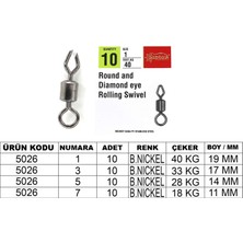 Captain 5026 Elmas Diamond Fırdöndü 10LU Paket Black Nikel