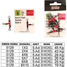 Captain 5129 Üçlü Boncuklu T Fırdöndü 5li Paket Black Nikel