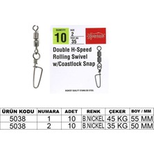 Captain 5038 Double Fırdöndülü Coastlok Klips 10LU Paket Black Nikel