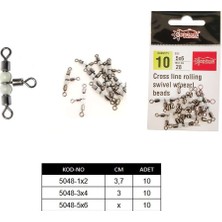 Captain 5048 Üçlü Boncuklu Fırdöndü 10LU Paket Black Nikel