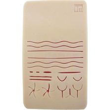 Mey İthalat Edulaparoskopi Silikon Dikiş Pedi 19X9 cm 7 mm Küçük Boy Eğitim Matı Simülasyon Amaçlı Dikiş Pedi
