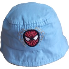 Minilka Bebe Pamuklu Nakışlı Bebek Bucket Şapka  Arkası Ipli Ayarlanabilir- (Ürün Çok Dar Kalıp Geniişlik 44 cm 0-2 Yaş)