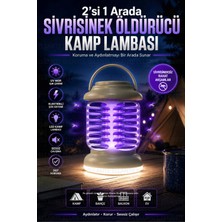 Ellante USB Şarjlı LED Sivrisinek Öldürücü Kamp Lambası Uv Mor Işıklı Elektrikli Sinek Kovucu Bahçe Balkon Çadır Lambası
