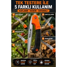 Ellante Katlanır Bahçe Testeresi 180 mm Profesyonel Budama Testeresi Kilitli Kamp ve Ağaç Kesme Testeresi