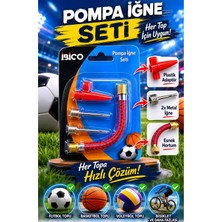 Ellante Pompa Iğne Seti 3 Parça Top Şişirme Iğnesi Adaptör ve Esnek Hortum Seti