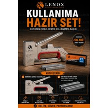 Ellante Metal Mekanik Zımba Tabancası 4-8 mm Uyumlu Metal Gövde + 200 Adet Zımba Hediyeli