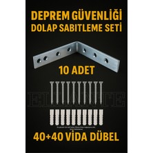 Ellante Deprem Güvenliği Dolap Sabitleme Seti 7.5 cm Uzunluk 2 cm Genişlik Eşya Duvara Sabitleyici Aparatı