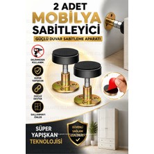 Ellante 2 Adet Yapışkanlı Mobilya Sabitleyici Duvar Sabitleme Aparatı Ayarlanabilir Devrilme Önleyici Güçlü Yapışkanlı