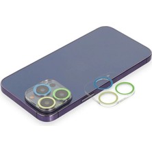 Uslucan Alışveriş Iphone 13 Pro Max Renkli Kamera Lens Koruma Cam - Yeşil-Sarı