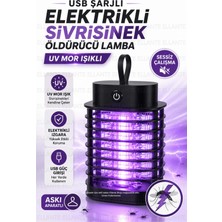 Ellante USB Şarjlı Elektrikli Sivrisinek Öldürücü Lamba Uv Mor Işıklı Sessiz Çalışan Askılı Sinek Kovucu Ev Balkon Kamp Için
