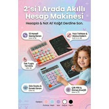 Ellante Akıllı Not Defterli Hesap Makinesi: 12 Hane, Tek Tuşla Silinebilir Ekran ve Stylus Kalem