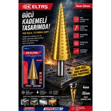 Ellante Kademeli Matkap Ucu Hss Çelik Titanyum Kaplama Delik Açma Ucu 4-32 mm