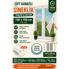 Ellante Cırtlı Yapışkanlı Sineklik Seti 130X150 cm Çift Kanatlı Pencere Kapı Sinekliği Güçlü Yapışma Yıkanabilir Tekrar Kullanılabilir