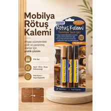Ellante Mobilya Rötuş Kalemi 3'lü Set – Ahşap Çizik Giderici Tamir Kalemi | Açık, Orta ve Koyu Kahverengi | Masa, Dolap, Kapı ve Parke Için