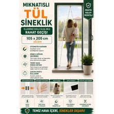 Ellante Mıknatıslı Tül Sineklik 105X205 cm ±5 cm Kapı Sinekliği | Otomatik Kapanan Manyetik Sistem | Sinek ve Böcek Geçirmez | Yıkanabilir ve Kesilebilir