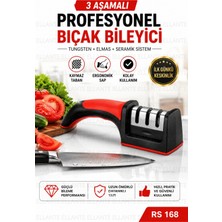 Ellante 3 Aşamalı Profesyonel Bıçak Bileyici Tungsten Elmas Seramik Bileme Sistemi Kaymaz Tabanlı Ergonomik Saplı Manuel Bileyici