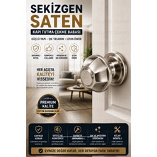 Ellante Sekizgen Saten Kapı Tutma Çekme Babası Metal Kapı Topuzu Vidalı Montaj Yüksek Kalite