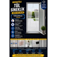 Ellante Mıknatıslı Tül Sineklik 105X205 cm ±5 cm Kapı Sinekliği | Otomatik Kapanan Manyetik Sistem | Sinek ve Böcek Geçirmez | Yıkanabilir ve Kesilebilir