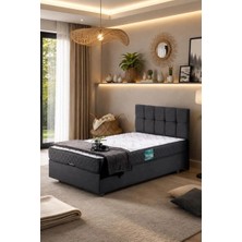 Setay Berlin Tek Kişilik Baza Başlık Comfort Yatak Seti Antrasit Gri