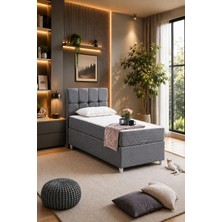 Setay Berlin Tek Kişilik Baza Başlık Comfort Yatak Seti - Gri