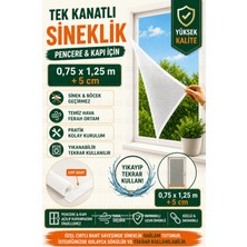 Ellante Cırtlı Yapışkanlı Sineklik Seti 75X125 cm Tek Kanatlı Pencere Kapı Sinekliği Güçlü Yapışma Yıkanabilir Tekrar Kullanılabilir