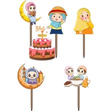 Himi Pasta Süsleri Namaza Başladım Kuran Okuyorum Kız Erkek Çocuk Maket Pasta Kürdanı Pasta Süsleri Cupcake Süsleri