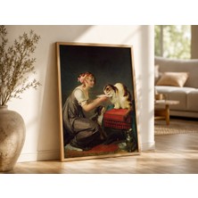 The Cat's Lunch - Marguerite Gérard -Çerçeveli Tablo