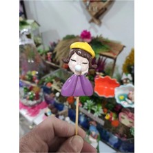 Himi Pasta Süsleri Kız Obje Maket Kürdanlı Cupcake Pasta Süsü Doğum Günü Süsleri Kürdan Süsü