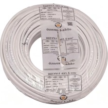 Öznur Kablo 4×1,5 Mm² (%100 Bakır) Ttr – H05VV-F Elektrik Kablosu (100 Metre Kangal)