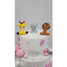Himi Pasta Süsleri Aslan Fil Zürafa Maket Kürdanlı Cupcake Pasta Süsü Doğum Günü Süsü Pasta Kürdanı Kürdan Süsü
