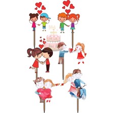 Himi Pasta Süsleri Sevgililer Pasta Süsleri Kız Erkek Çocuk Maket Pasta Kürdanı Pasta Süsleri Cupcake Kürdan Süsleri