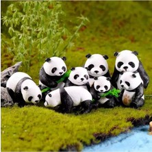 Himi Pasta Süsleri 4'lü Panda Karışık Gönderilir Maket Kürdanlı Cupcake Pasta Süsü Doğum Günü Süsleri