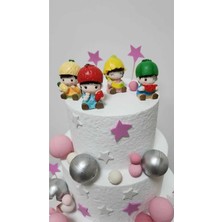 Himi Pasta Süsleri Meyve Yiyen Çocuklar Maket Kürdanlı Cupcake Pasta Süsü Doğum Günü Süsleri