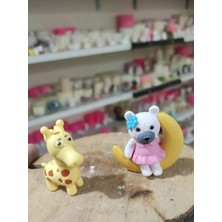 Himi Pasta Süsleri Ayıcık ve Zürafa Maket Kürdanlı Cupcake Pasta Süsü Doğum Günü Süsleri Kürdan Süsü