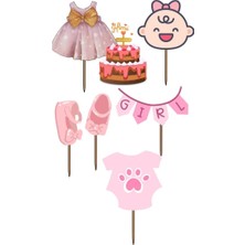Himi Pasta Süsleri Baby Shower Doğum Günü Kız Erkek Çocuk Maket Pasta Kürdanı Pasta Süsleri Cupcake Kürdan Süsler