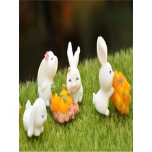 Himi Pasta Süsleri Tavşan Set 6 Parça Maket Kürdanlı Cupcake Pasta Süsü Doğum Günü Süsleri Kürdan Süsü
